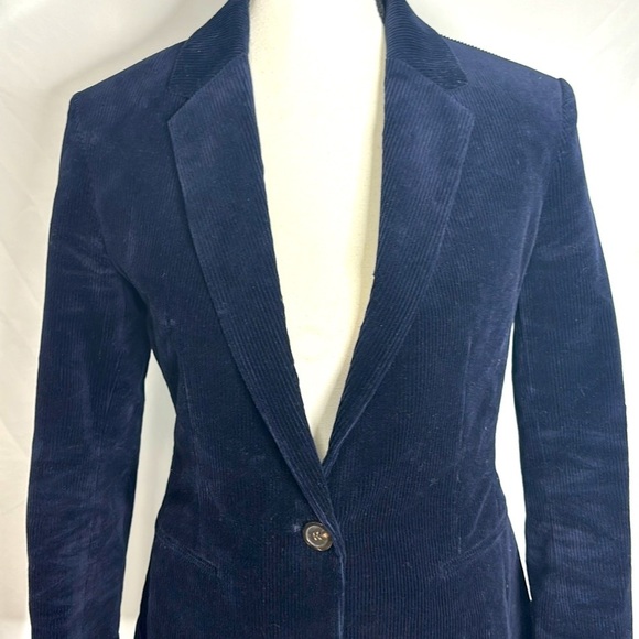 Theory Deep Navy Power Corduroy One Button Blazer/Jacket - Picture 3 of 7